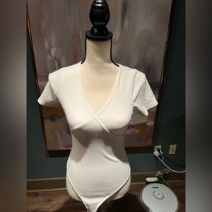 White wrap body suit